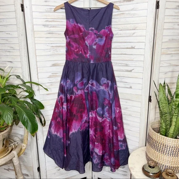 LELA ROSE TARGET NEIMAN MARCUS Women's Watercolor Silk Blend Dress Purple NWT 6 - Picture 15 of 16